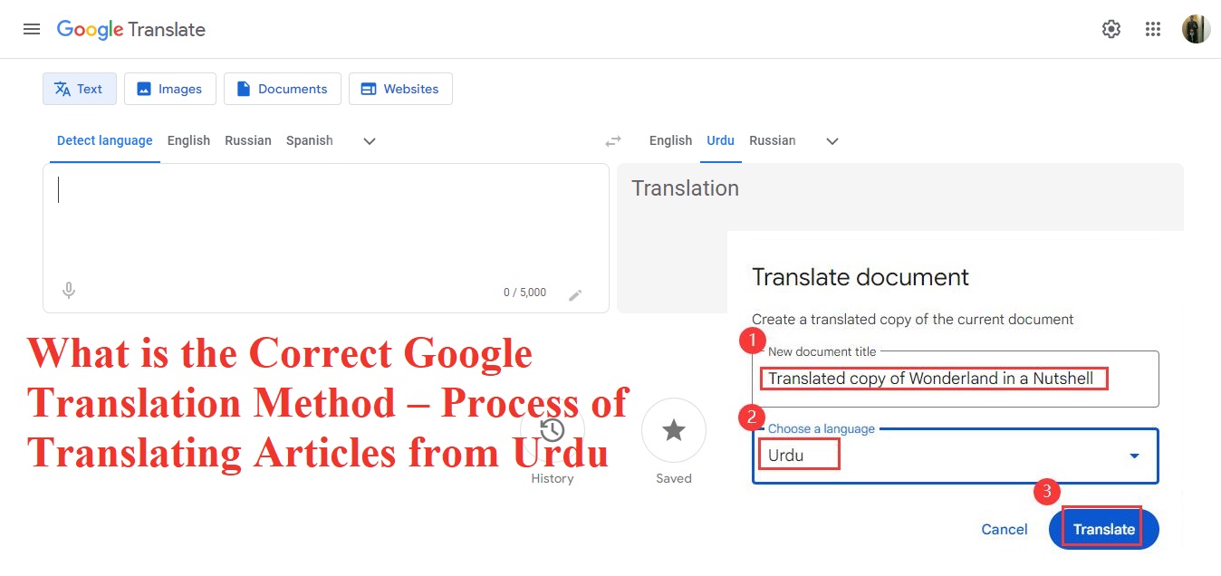 What is the Correct Google Translation Method – Process of Translating Articles from Urdu