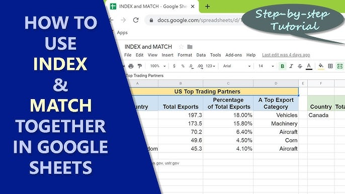 index match google sheets