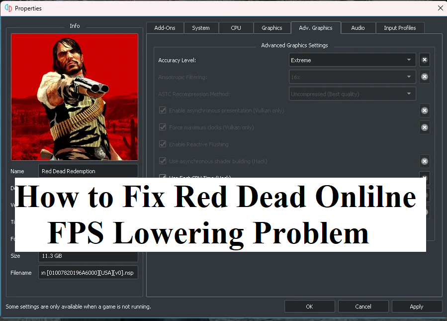 How to Fix Red Dead Onlilne FPS Lowering Problem