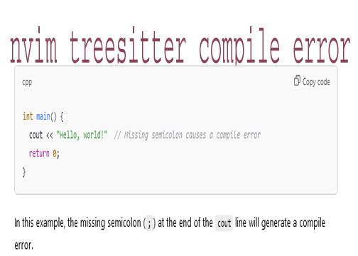 nvim treesitter compile error